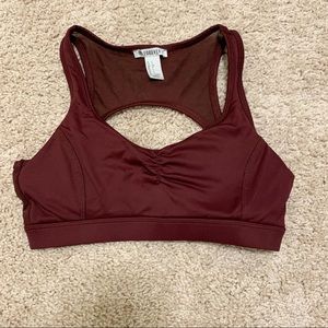 Burgundy sports bra